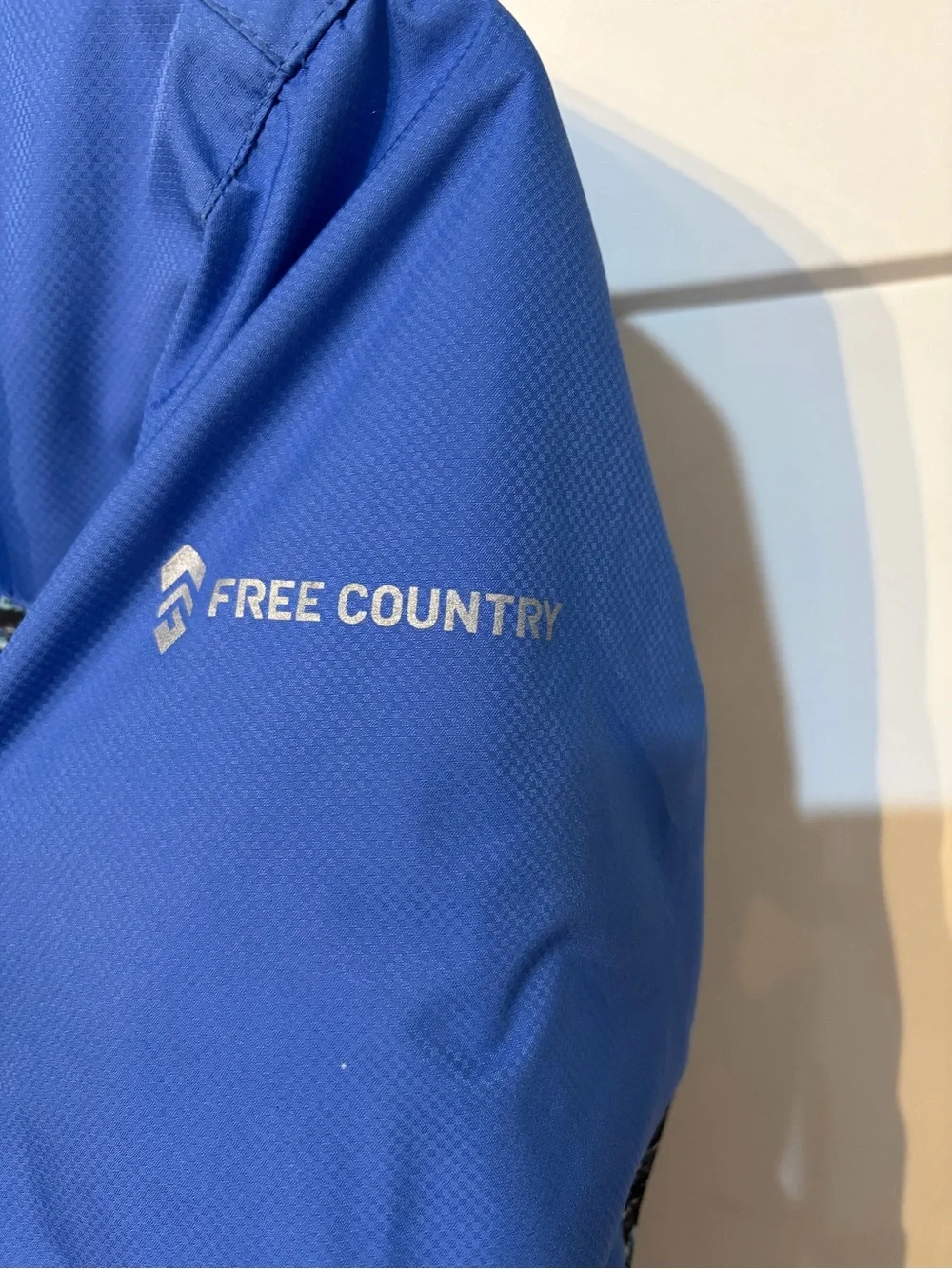 Free Country Blue and Multicolor Pattern Utility Jacket